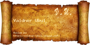 Valdner Ubul névjegykártya